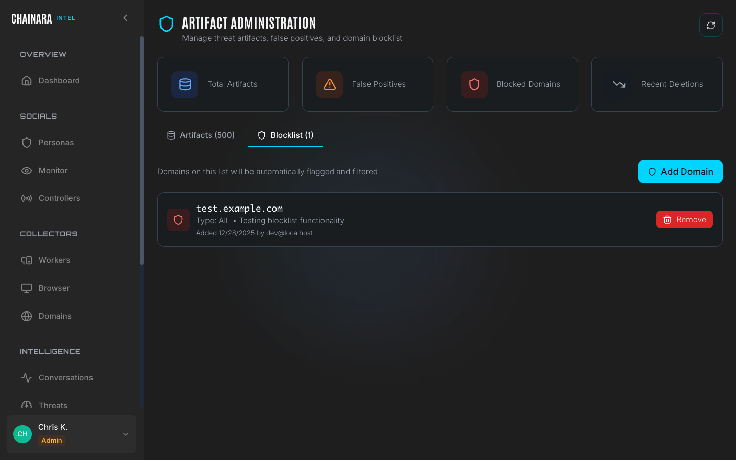 Artifacts: Blocklist