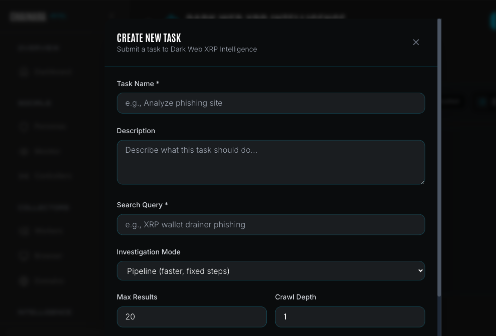 Create task form