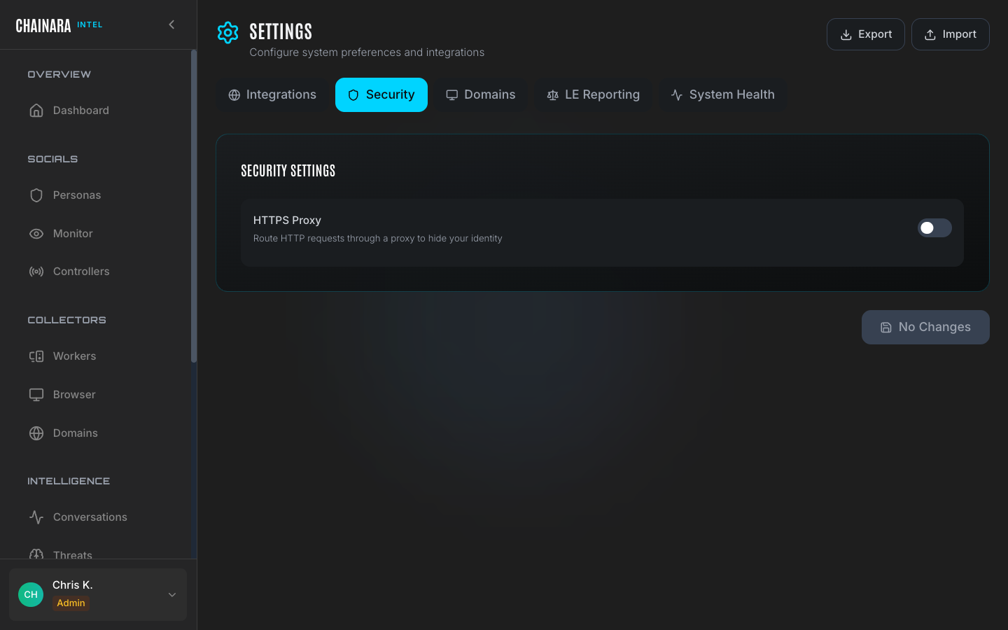 Settings: Security
